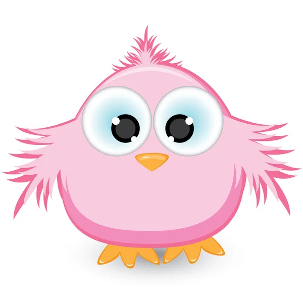 Cartoon pink sparrow — Stock Vector