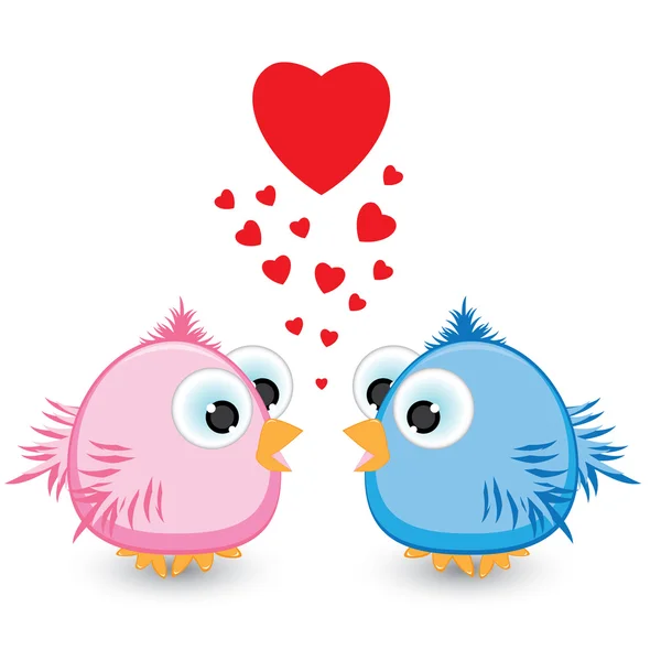 Dva vrabce s láskou — Stockový vektor
