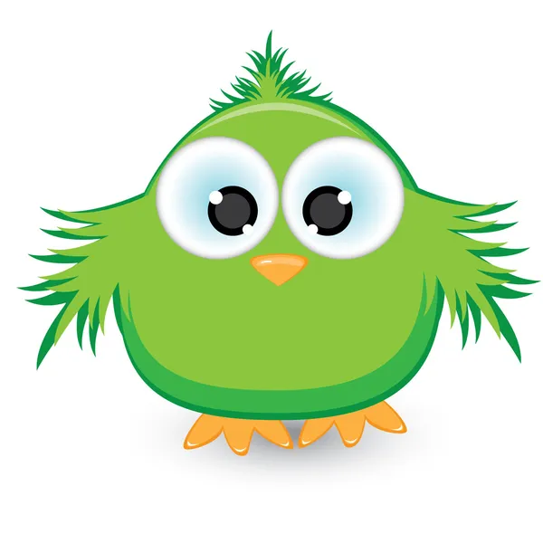Cartoon green sparrow — Stock Vector