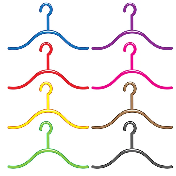 Set of colorful hangers — Stock Vector