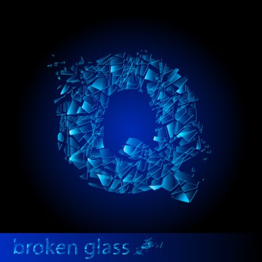 One letter of broken glass clipart