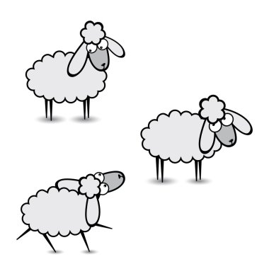 Gray sheep clipart