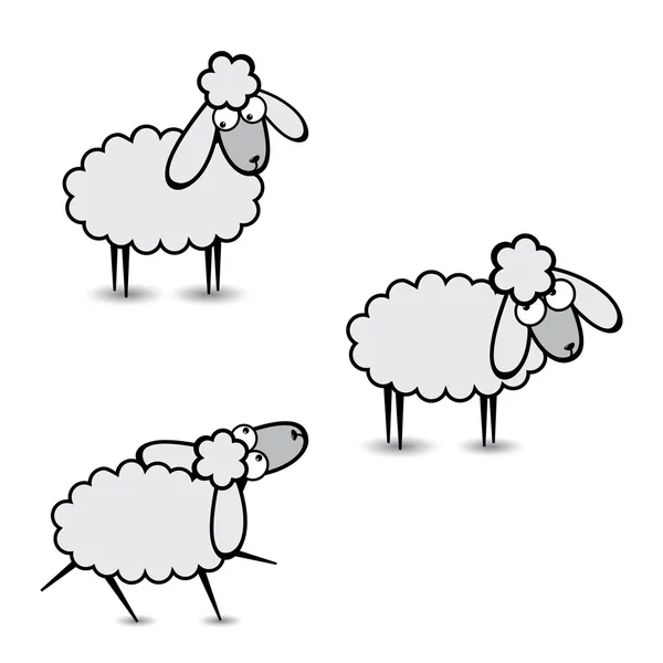 灰色羊 — 图库矢量图片