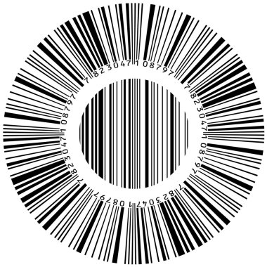 Abstract circular bar code clipart