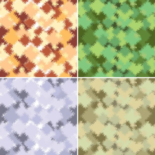 Vier van de abstracte vorm en kleur camouflage — Stockvector