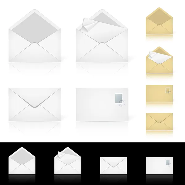 電子メールのさまざまなアイコンのセット — ストックベクタ