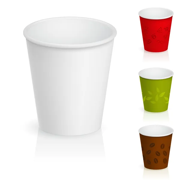 Tasses à café vides en carton — Image vectorielle