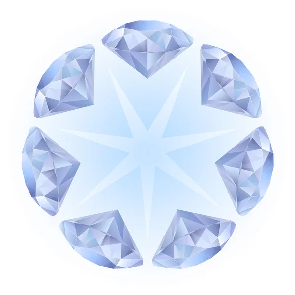 Modello di diamanti realistici — Vettoriale Stock