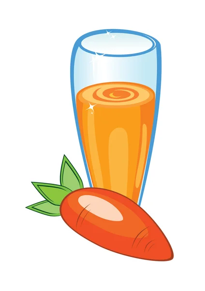 Um delicioso suco de cenoura — Vetor de Stock