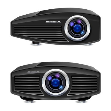 Realistic multimedia projector clipart