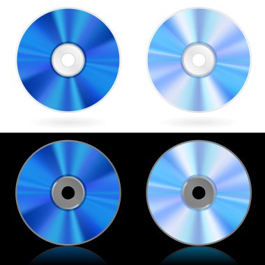 Four realistic CD and DVD clipart