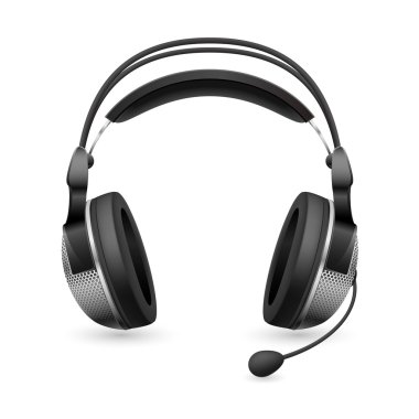 Realistic computer headset with microphone clipart