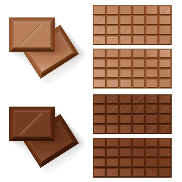 Barras de chocolate — Vetor de Stock