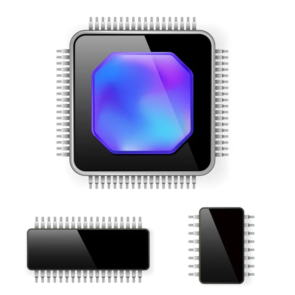 Microcircuito informático — Vector de stock