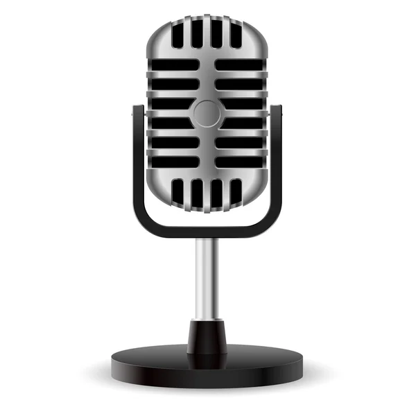 Microfone retrô realista —  Vetores de Stock