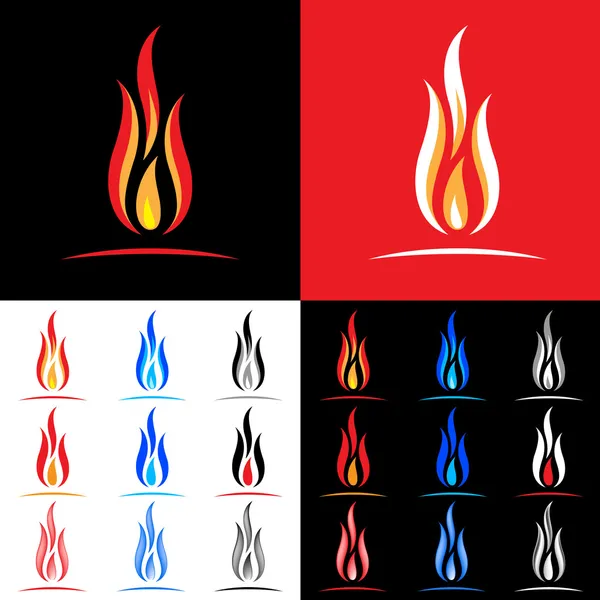 Oheň ikony — Stockový vektor