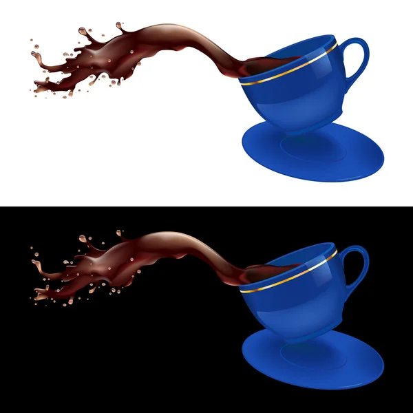 Coffee splashing — Stock Vector