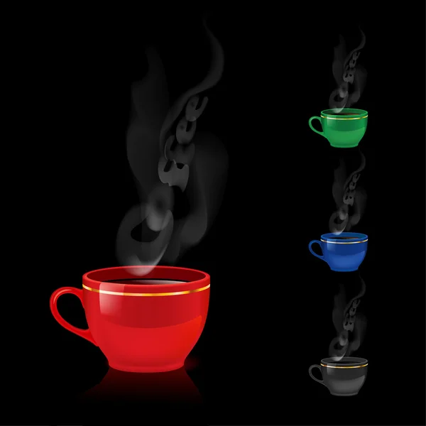 Tasses à café couleur . — Image vectorielle