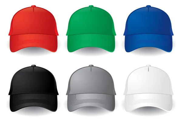 Cappelli da baseball vettoriali — Vettoriale Stock