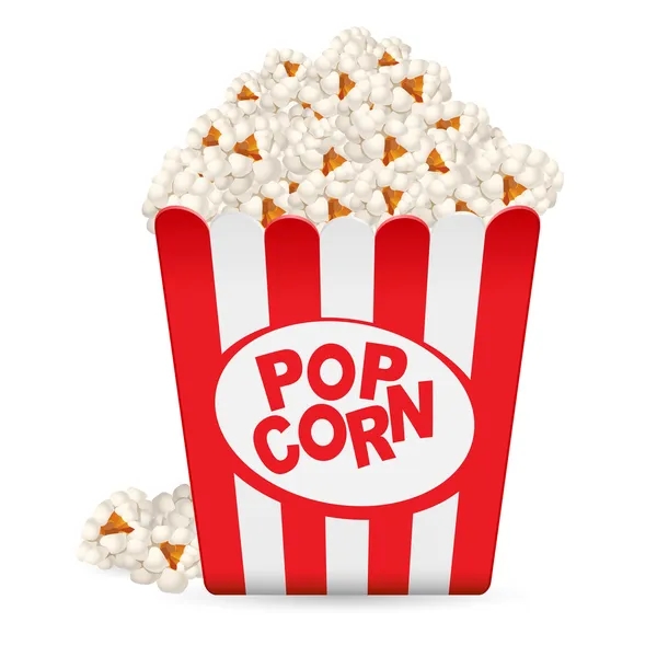 Popcorn v pruhovaném vany — Stockový vektor