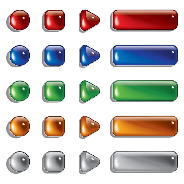 Formas de vidrio, botón — Vector de stock
