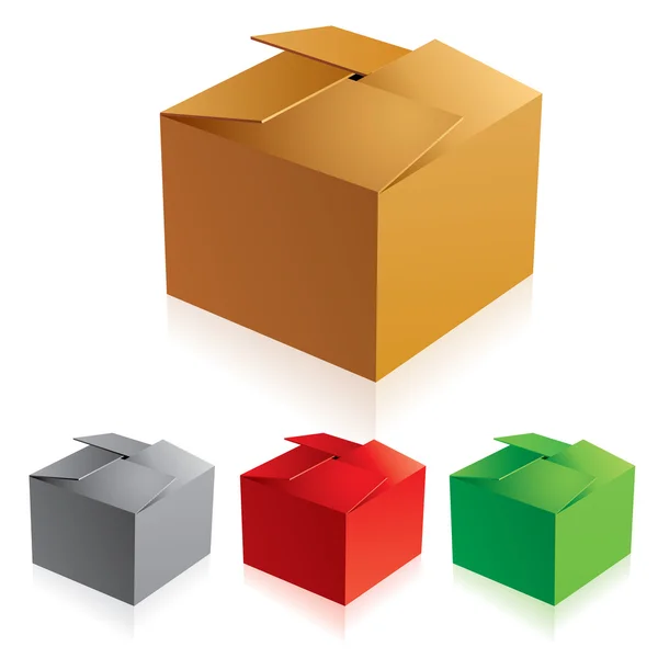 Gesloten kleur kartonnen dozen — Stockvector