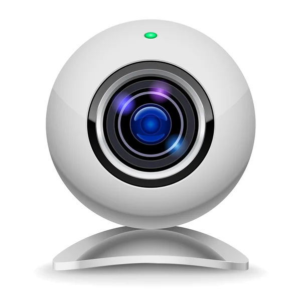 Realistic white webcam — Stock Vector