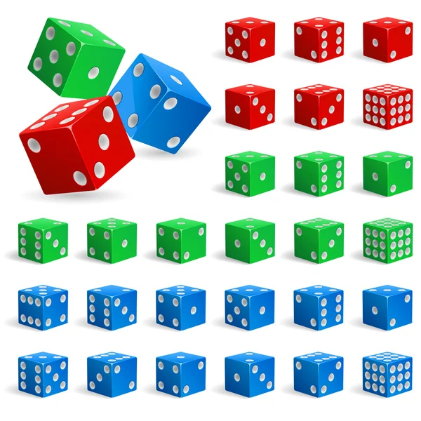 Set of realistic dice — Stock Vector