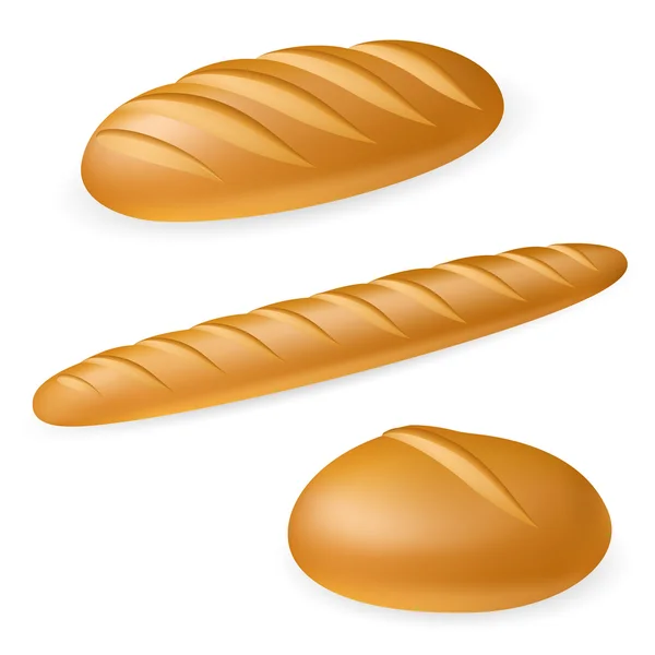 3 gerçekçi ekmek — Stok Vektör