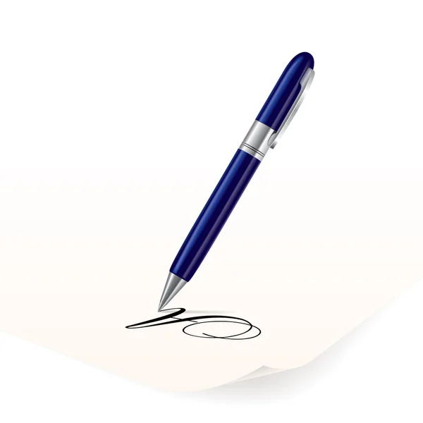 Marinblå penna — Stock vektor
