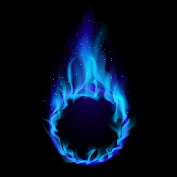 Blauwe ring van vuur — Stockvector