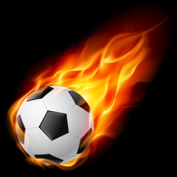 Fotbalový míč v plamenech — Stockový vektor