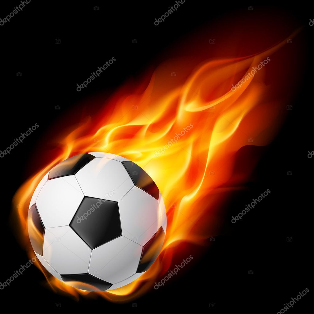Ballon De Football En Flamme De Feu Avec Fond De Sport Effet Grunge Banque  D'Images et Photos Libres De Droits. Image 203562961
