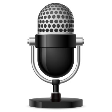 Realistic retro microphone clipart