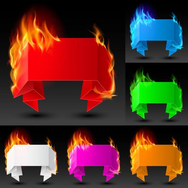 Set van brand banners — Stockvector