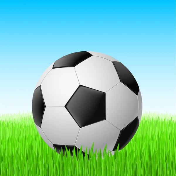 Bola de futebol na grama. —  Vetores de Stock