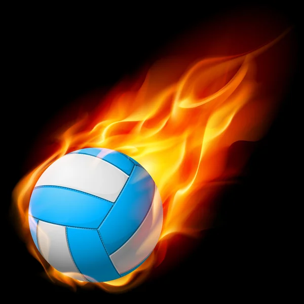 Realistic Fire volleyball — Stock Vector