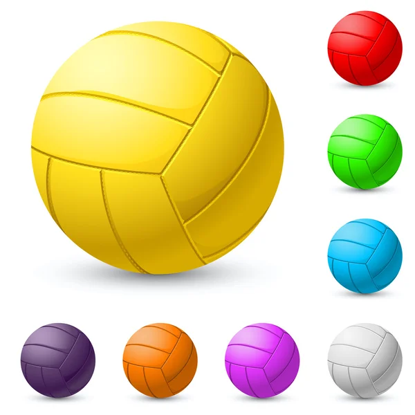 Vielfarbiger Volleyball realistisch — Stockvektor