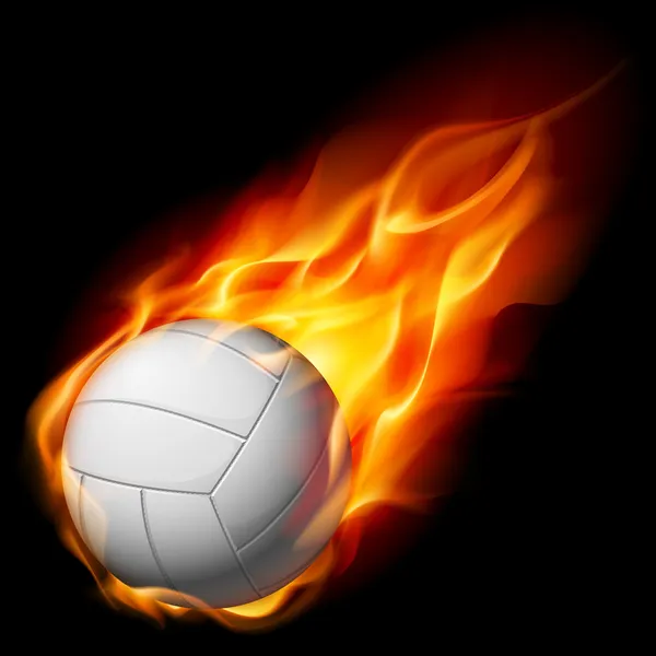 Fire volleyball — Stock Vector