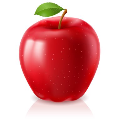 Ripe red apple clipart