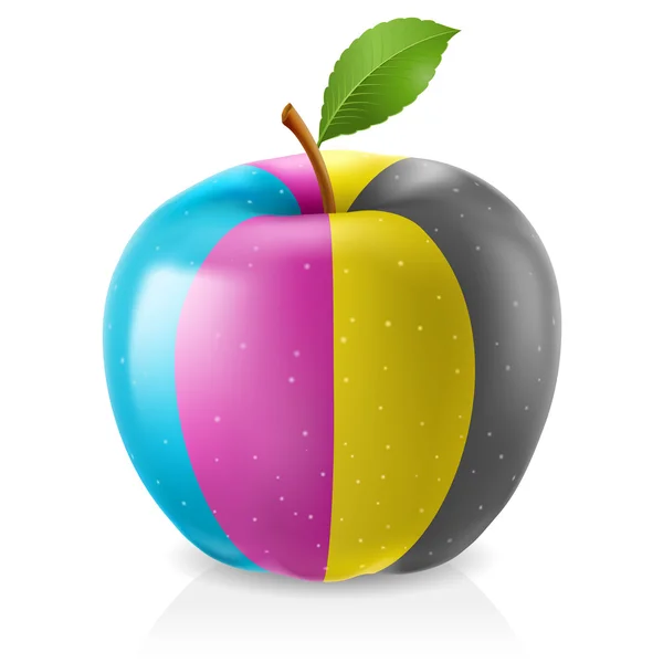 Delicious CMYK apple — Stock Vector