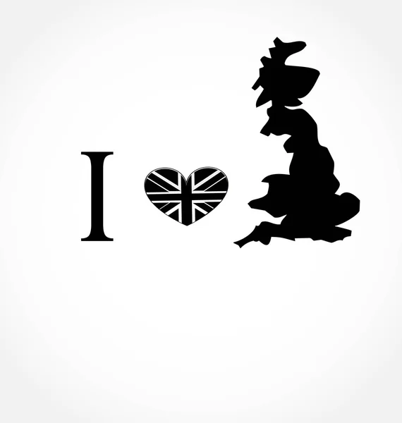 Eu amo o Reino Unido —  Vetores de Stock