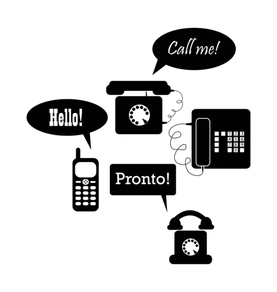 Set van telefoons — Stockvector