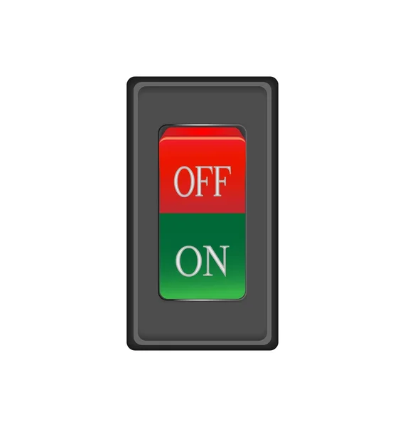 On-off red switch button — Stock Vector
