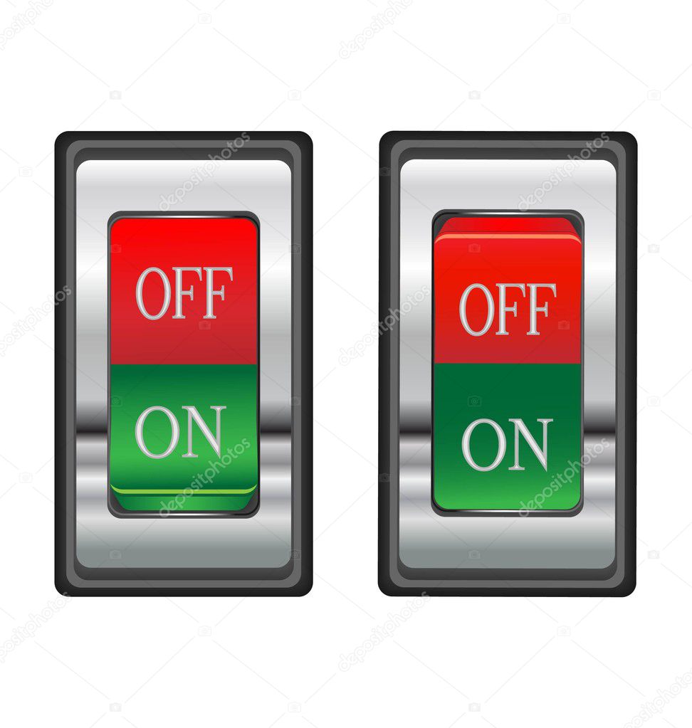 On-off red switch button