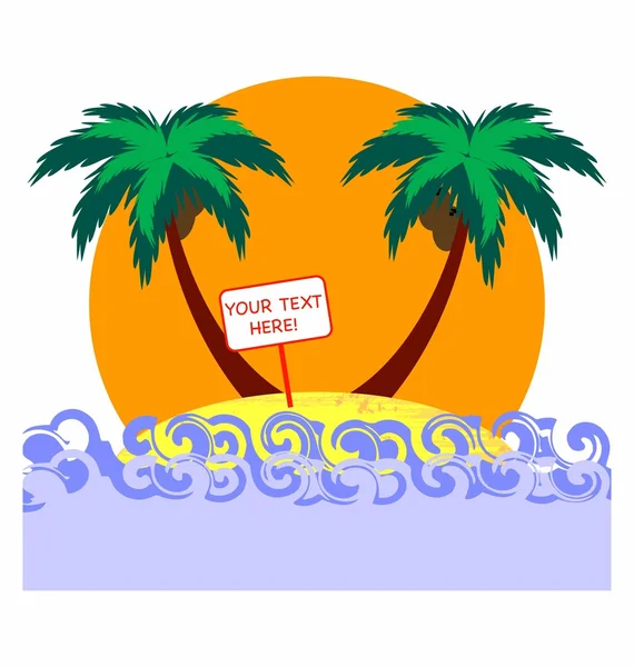 Tropische Palmen und Sonnenuntergang — Stockvektor