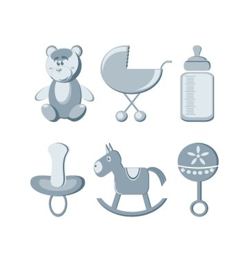 vektör çizim - bebek Icons set