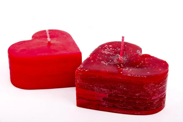 Two red candles Stock Photo