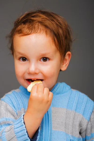 Chlapec s cookie — Stock fotografie