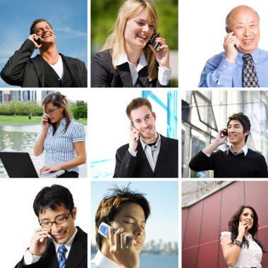 Business talking on the phone clipart